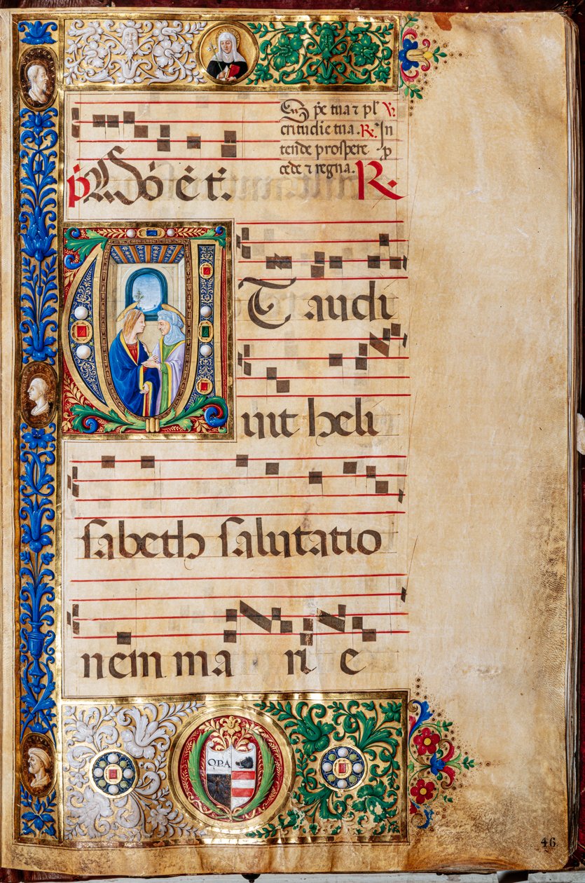Biblioteka Piccolomini: Księga Chóralna, dor. 14.P., nn. 46r z „Św. Elżbieta, autorstwa Giovanniego di Giuliano Boccardi, znanego jako Boccardino Starszy. autorstwa Unbekannter Künstler