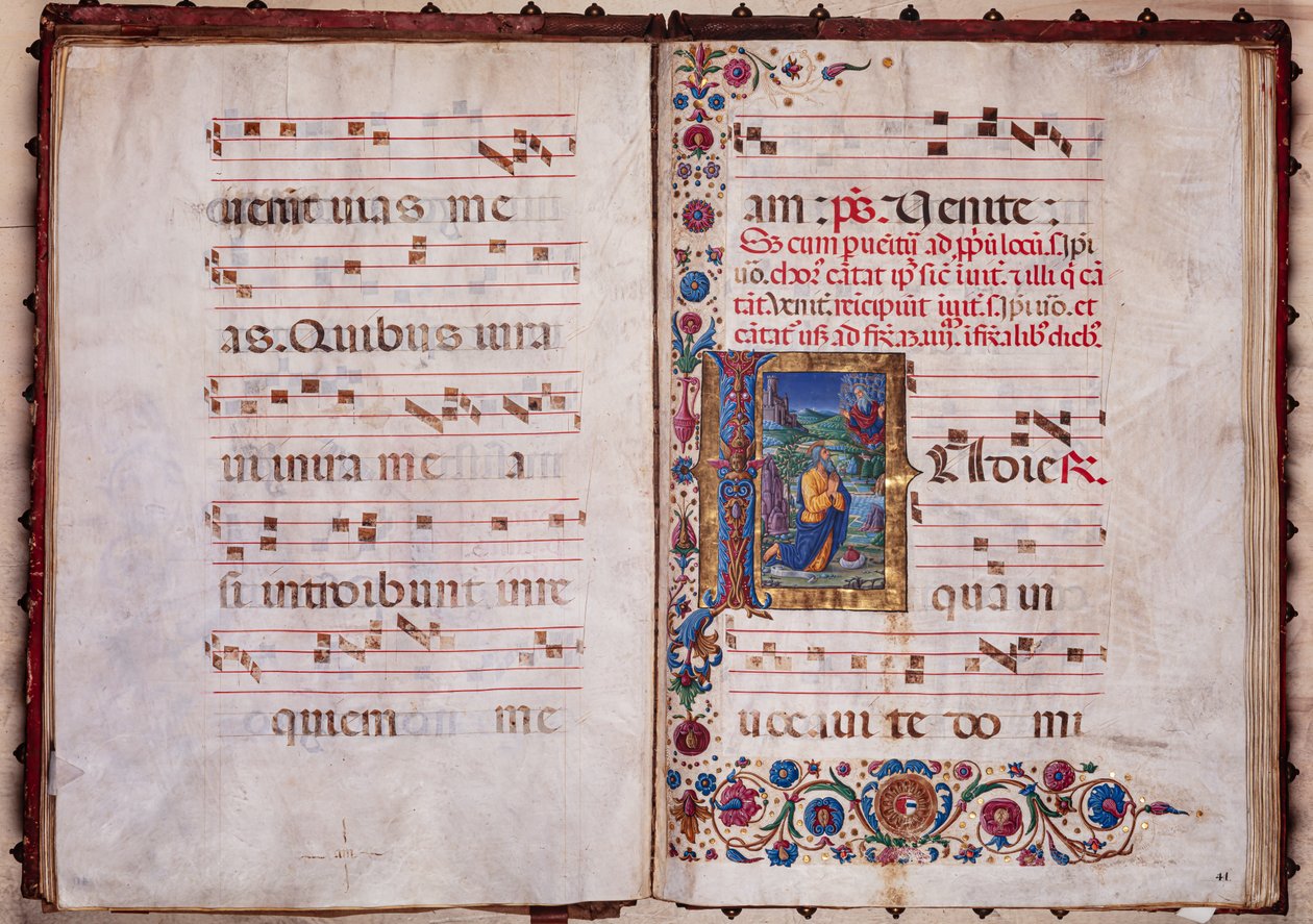 Biblioteka Piccolomini: Księga Chóralna, dor. 7.G, nn. 40v-41r z „Wizją Jeremiasza” autorstwa Guidoccio Cozzarelli. autorstwa Unbekannter Künstler