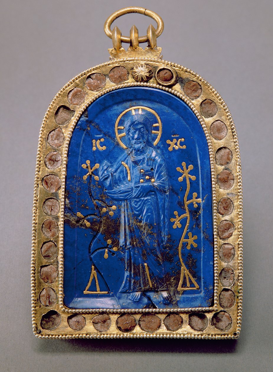 Przenośna Ikona, prawdopodobnie średniowieczna (lapis lazuli) autorstwa Unbekannt