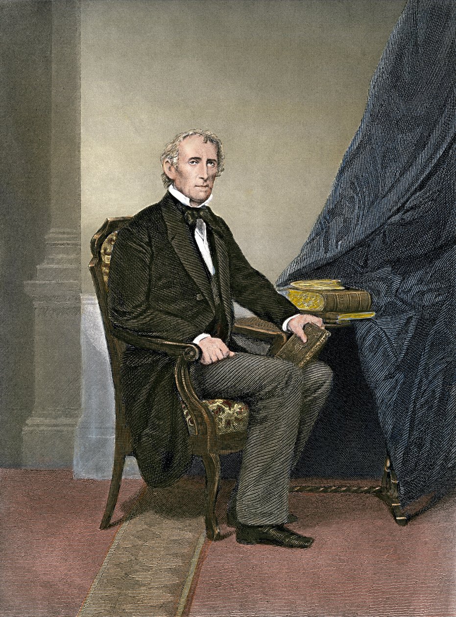 Portret amerykańskiego prezydenta Johna Tylera (1790-1862). autorstwa Unbekannter Künstler