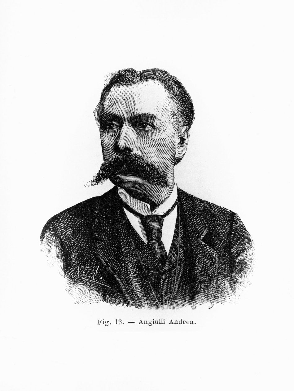 Portret Andrei Angiulli (1837-1890), włoskiego filozofa i pedagoga, rycina autorstwa J.B. and Brown J. Rowbotham