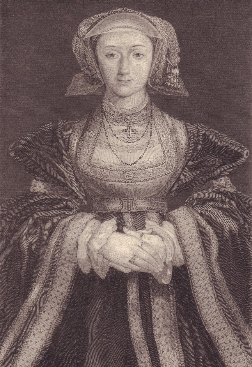 Portret Anny z Kleve (1515-1557), królowej Anglii, rycina autorstwa William M. Timlin