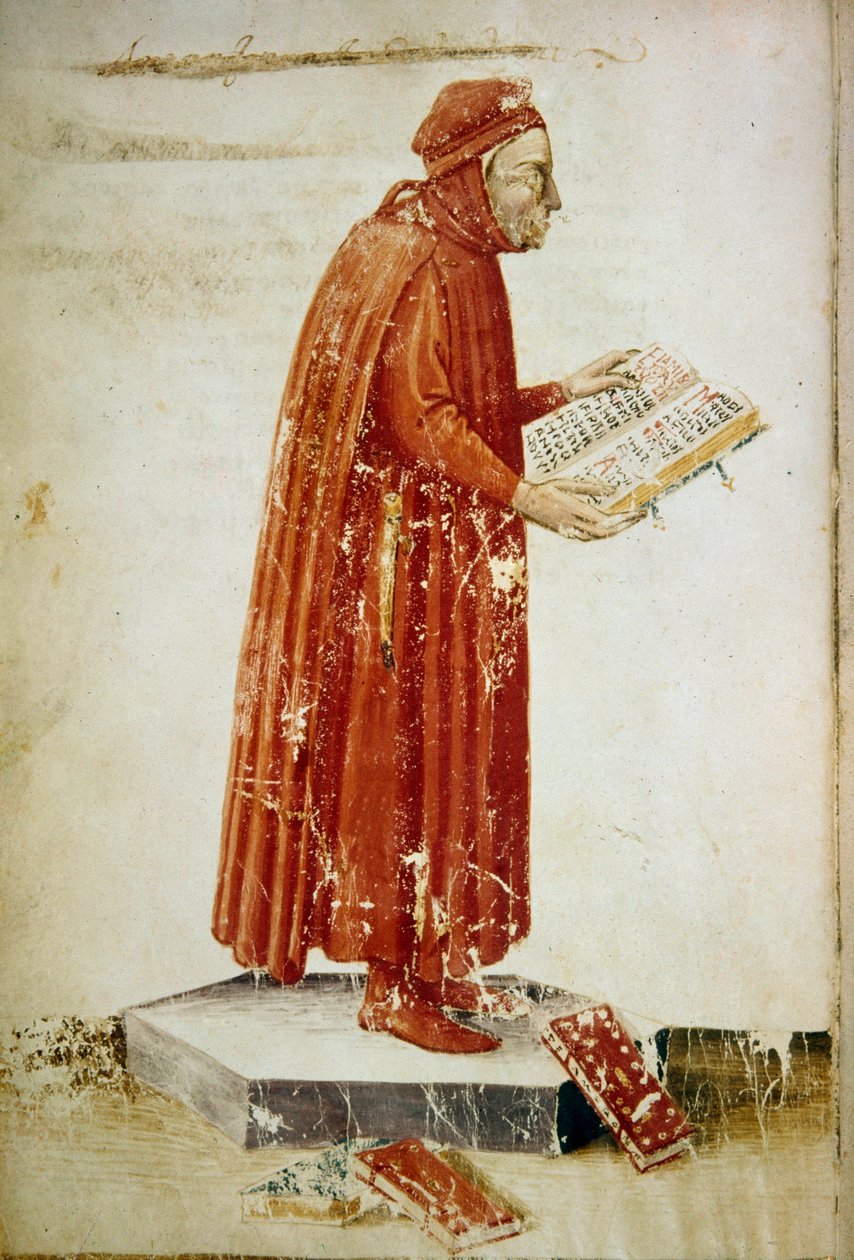 Portret Coluccio Salutati, florenckiego polityka i humanisty (miniatura) autorstwa Unbekannter Künstler