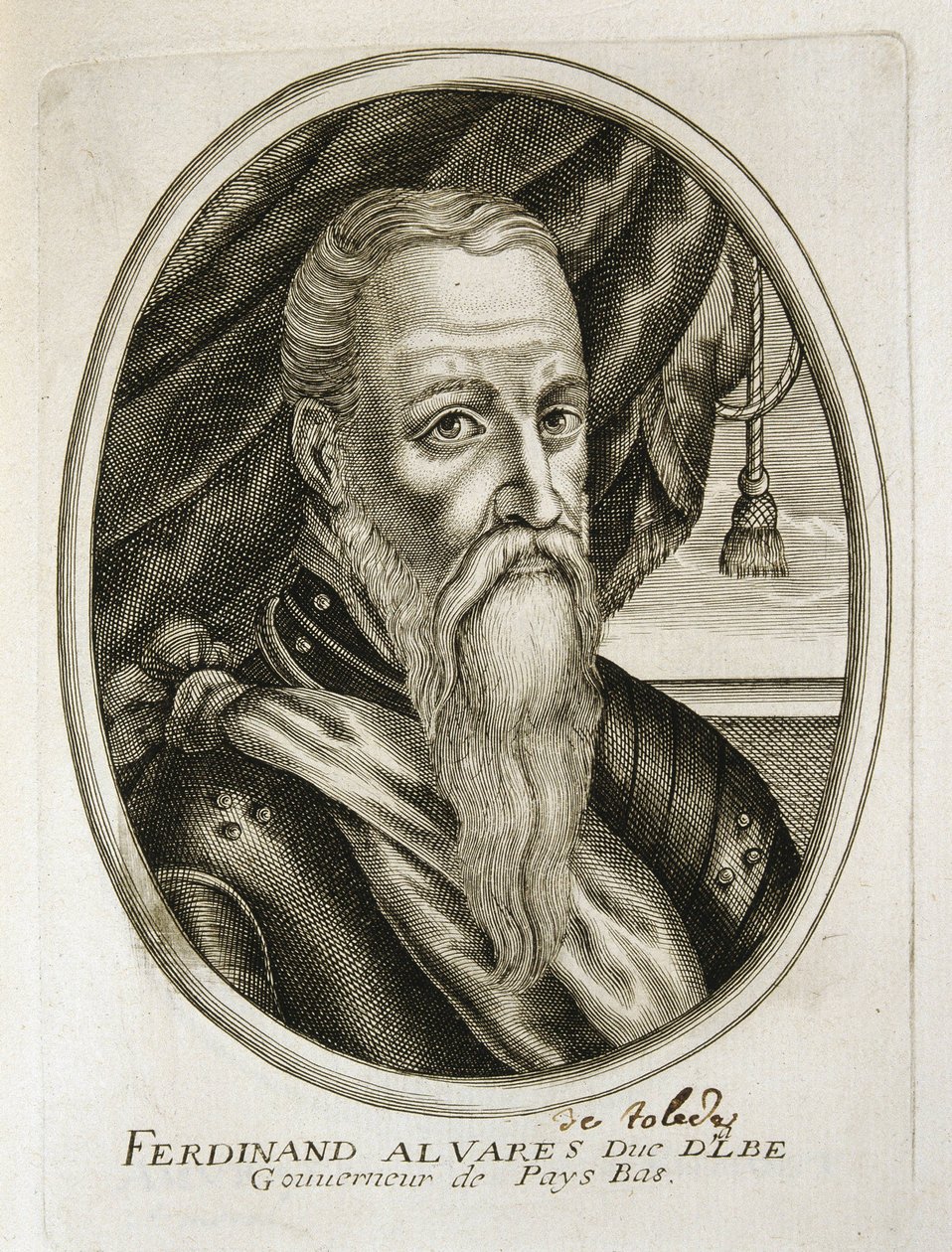 Portret księcia ALby (1507-1582) (rycina) autorstwa Unbekannter Künstler