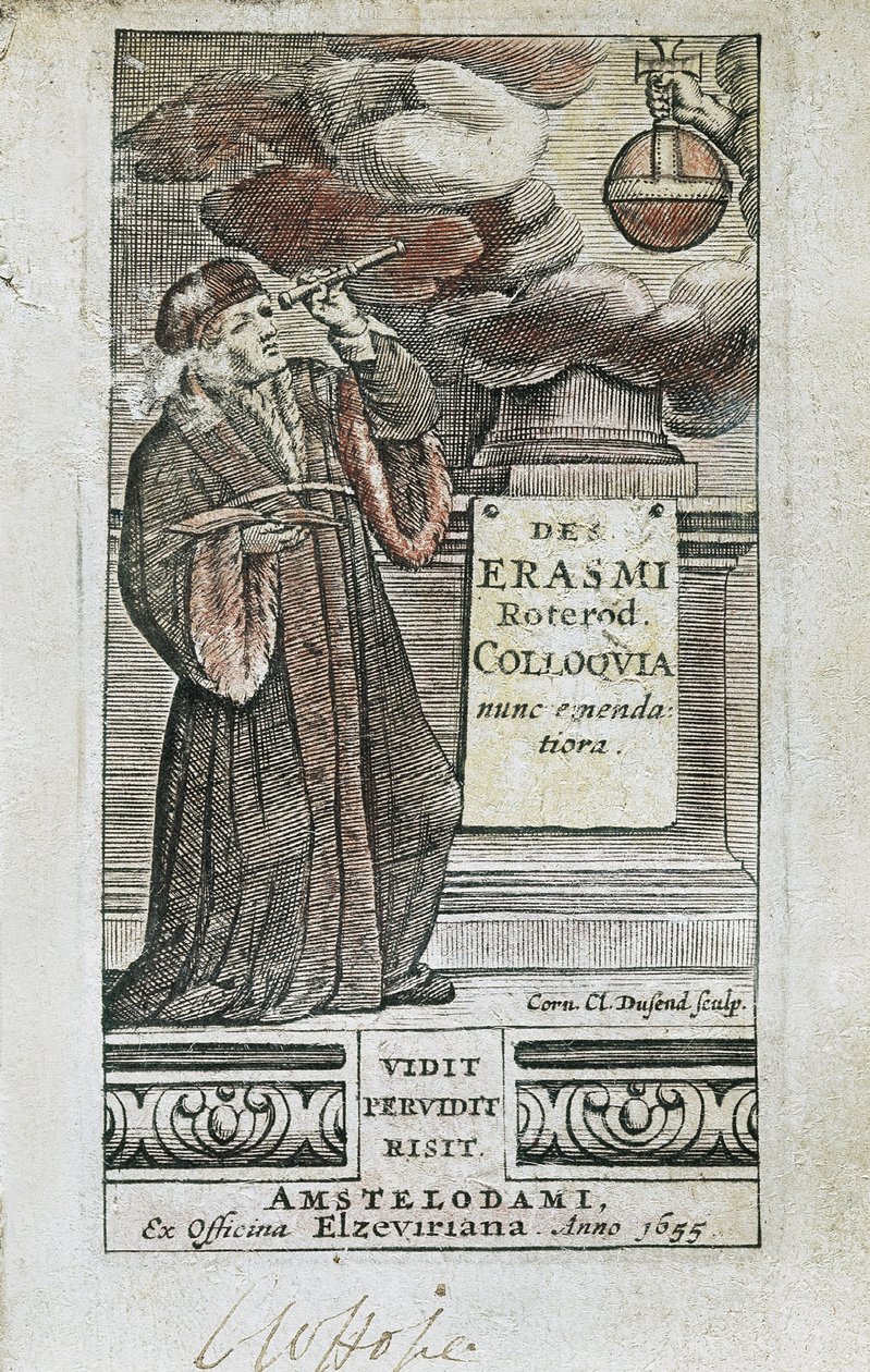 Portret Erazma zamieszczony na pierwszej stronie czasopisma "Colloquia autorstwa Unbekannter Künstler