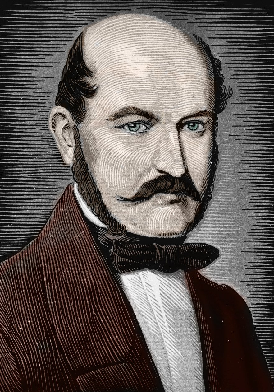 Retrato de Ignace Philippe Semmelweis, final do século XIX (gravura) polonês autorstwa Unbekannter Künstler