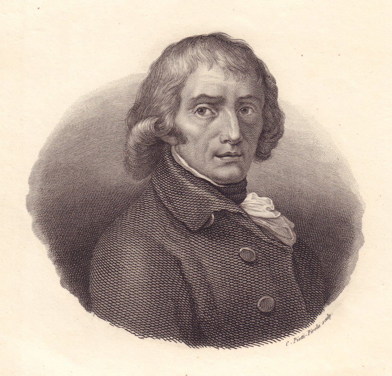 Portret włoskiego poety Giuseppe Pariniego (1729-1799), miedzioryt autorstwa Piottiego z rysunku Andrei Appiani autorstwa William M. Timlin
