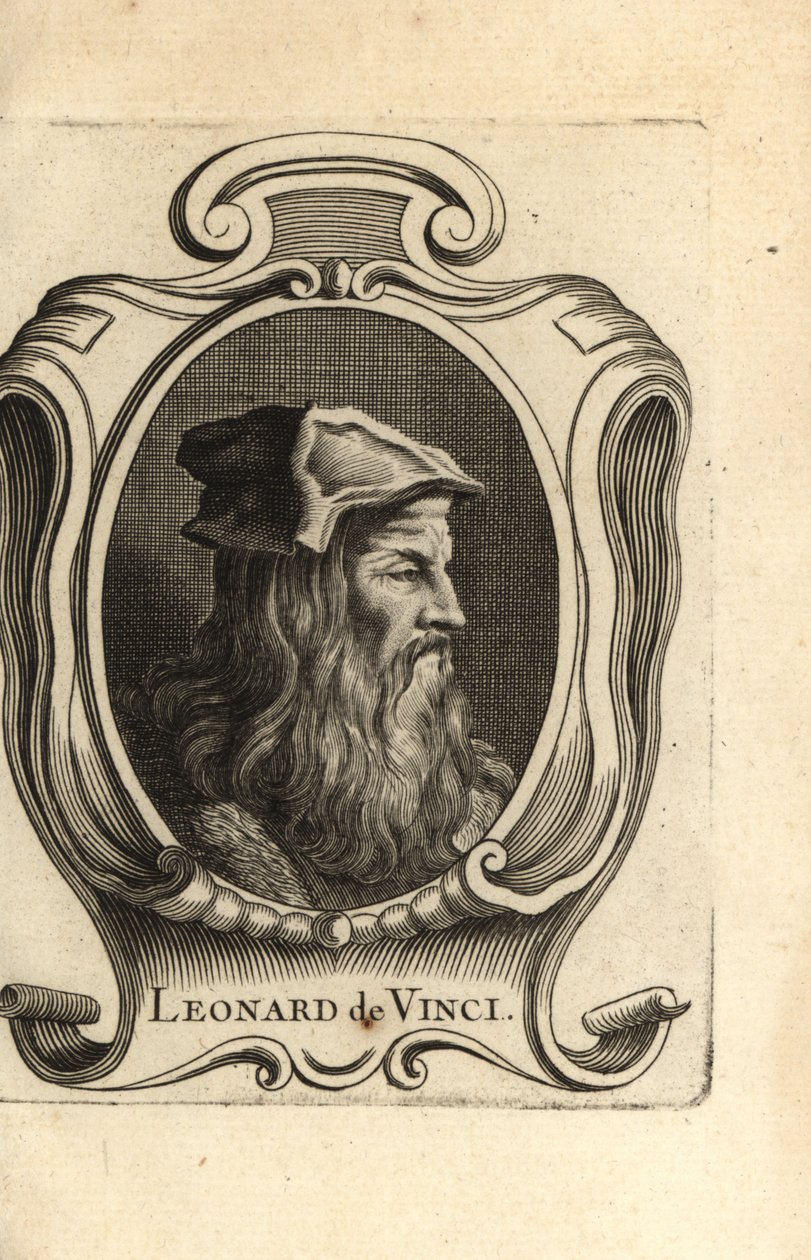 Portret Leonarda da Vinci, włoskiego artysty renesansowego. autorstwa Unbekannter Künstler