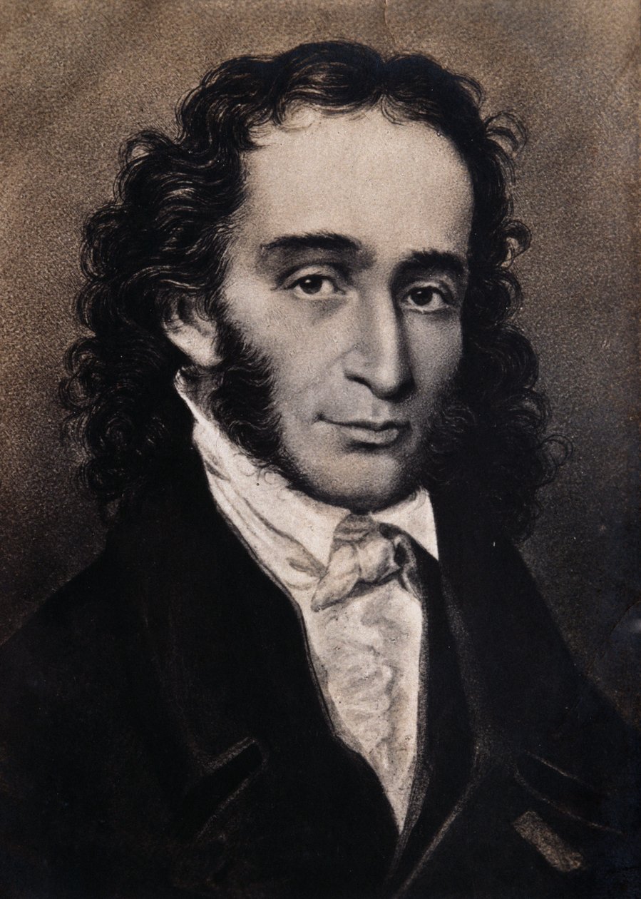 Portret Niccolo Paganiniego (rycina) autorstwa Unbekannter Künstler