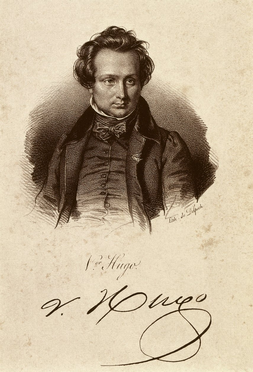 Portret Victora Hugo (litografia) autorstwa Unbekannter Künstler