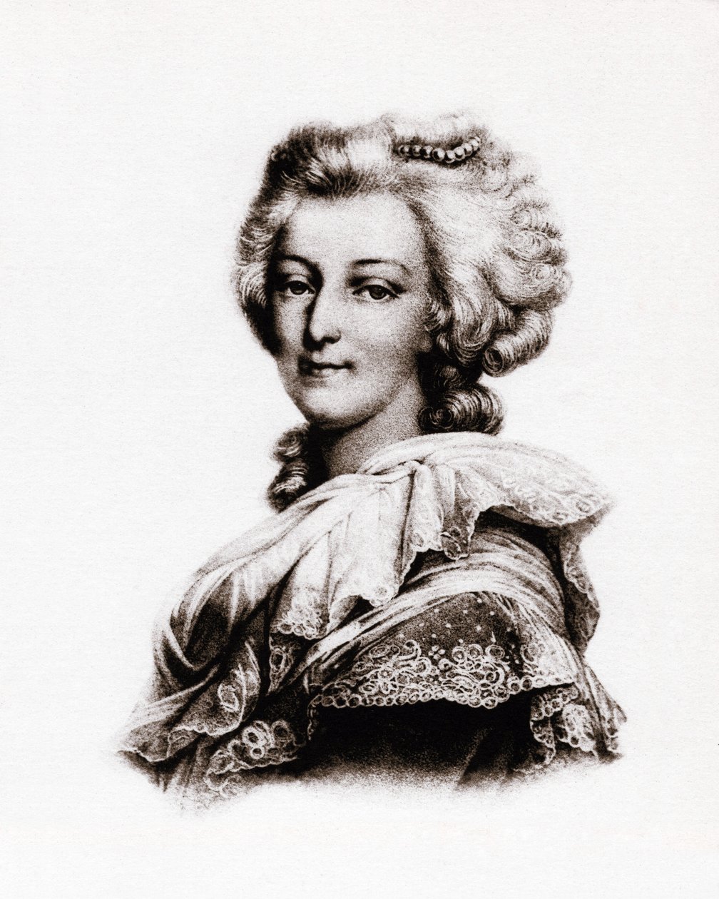 Portret królowej Francji Marii Antoniny Austriaczki (1755-1793) Rycina z XIX wieku autorstwa Unbekannter Künstler