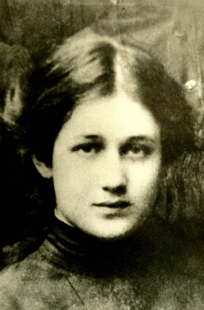 Portret rosyjskiej poetki Any Achmatowej (1889-1966). autorstwa Unbekannt