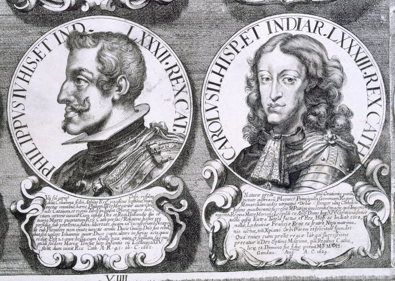 Portrety Filipa IV i Karola II (lito) autorstwa Unbekannt
