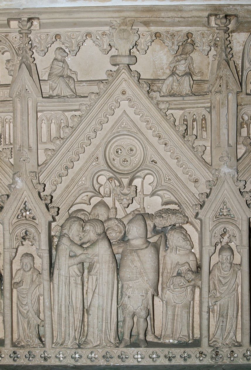 Portugalia, region Estremadura, dystrykt Leiria, Alcobaca, klasztor Mariacki, fragment grobu Ines de Castro (1320-1355) autorstwa William Jennys