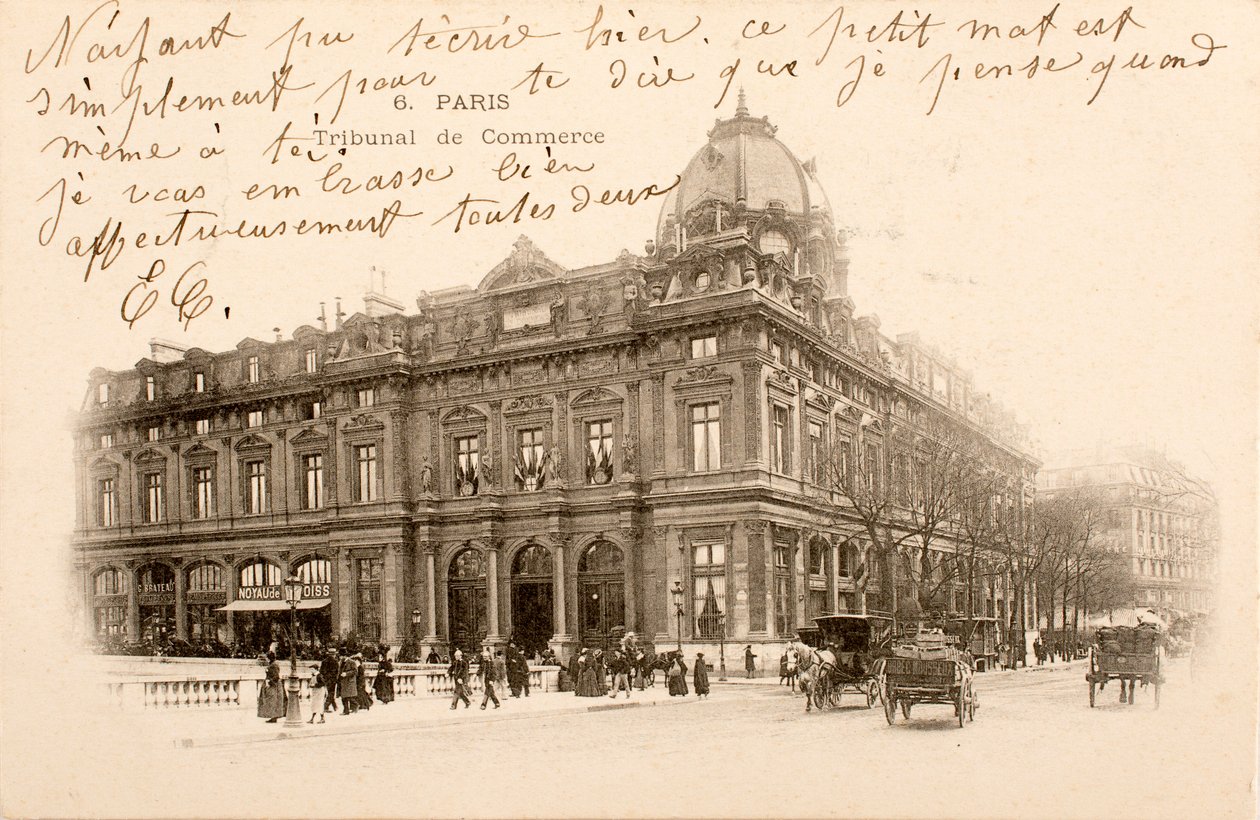 Pocztówka/Sąd Gospodarczy/Paryż/Sekwana/Ile de France/Francja autorstwa William M. Timlin
