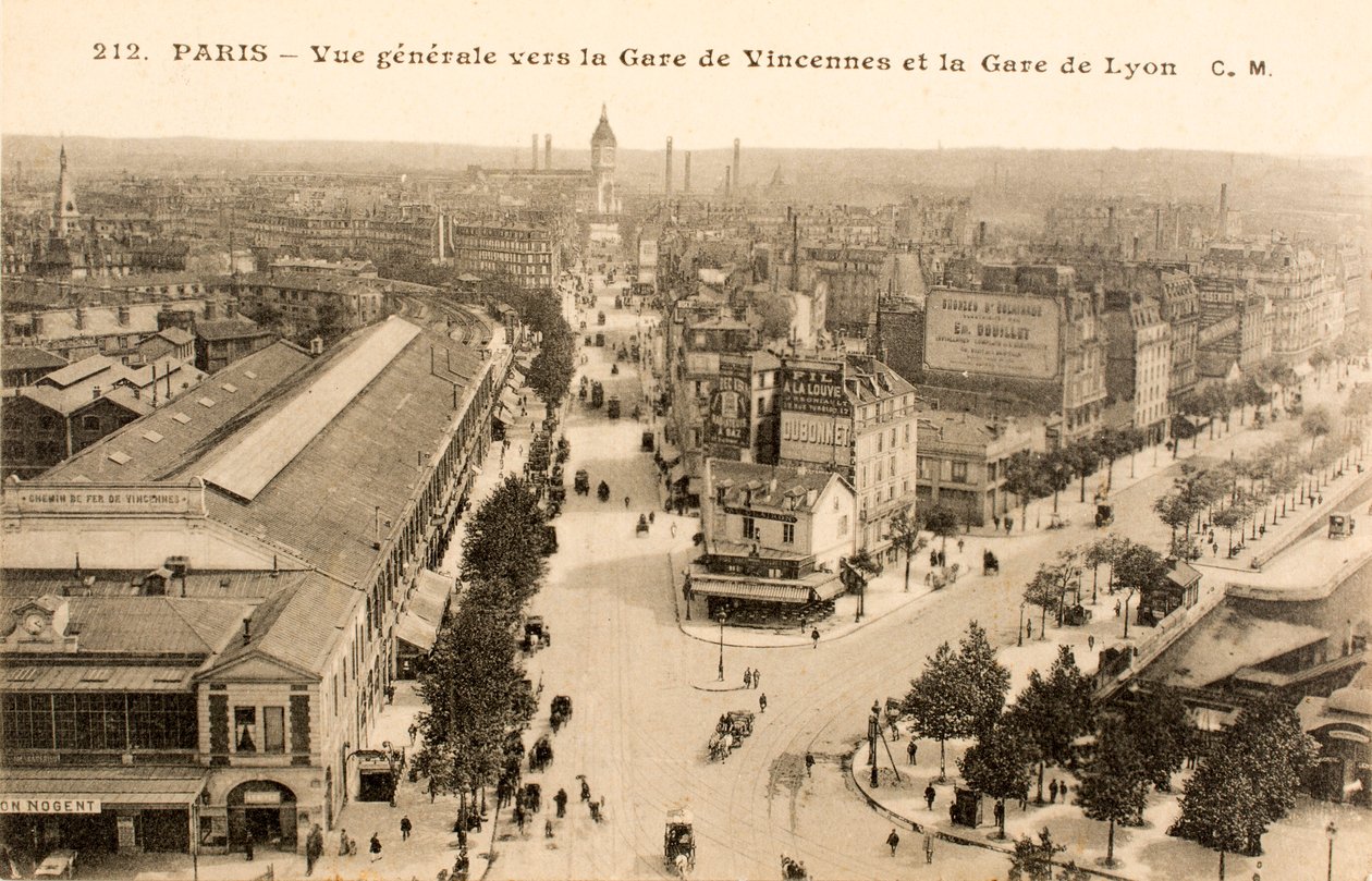 Pocztówka/stacja Vincennes/stacja Lyon/Paryż/Seine/Ile de France/Francja! autorstwa William M. Timlin