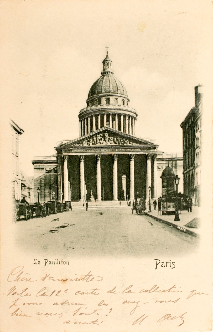 Pocztówka/Panteon/Paryż/Seine/Ile de France/Francja autorstwa William M. Timlin