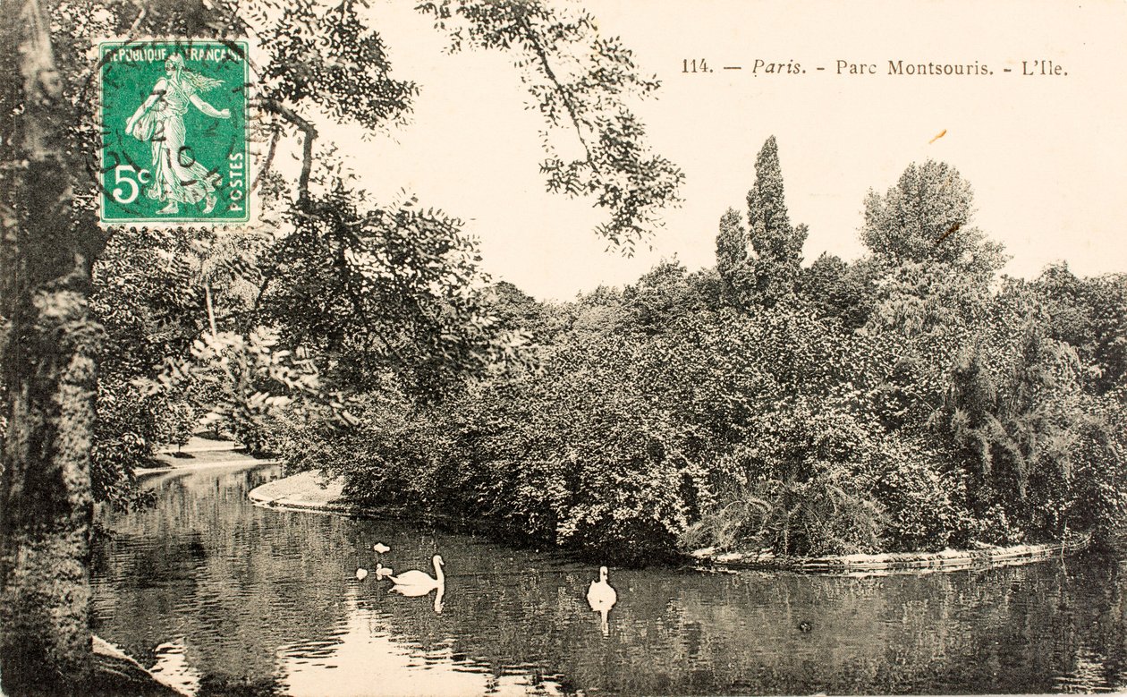 Pocztówka/Parc Montsouris/Paryż/Seine/Ile de France/Francja autorstwa William M. Timlin