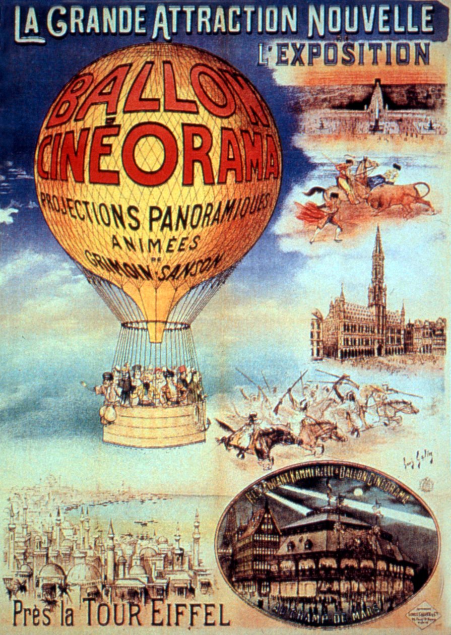 Plakat Wielka atrakcja nowa wystawa l W pobliżu wieży Eiffla Kino Balon autorstwa Unbekannt