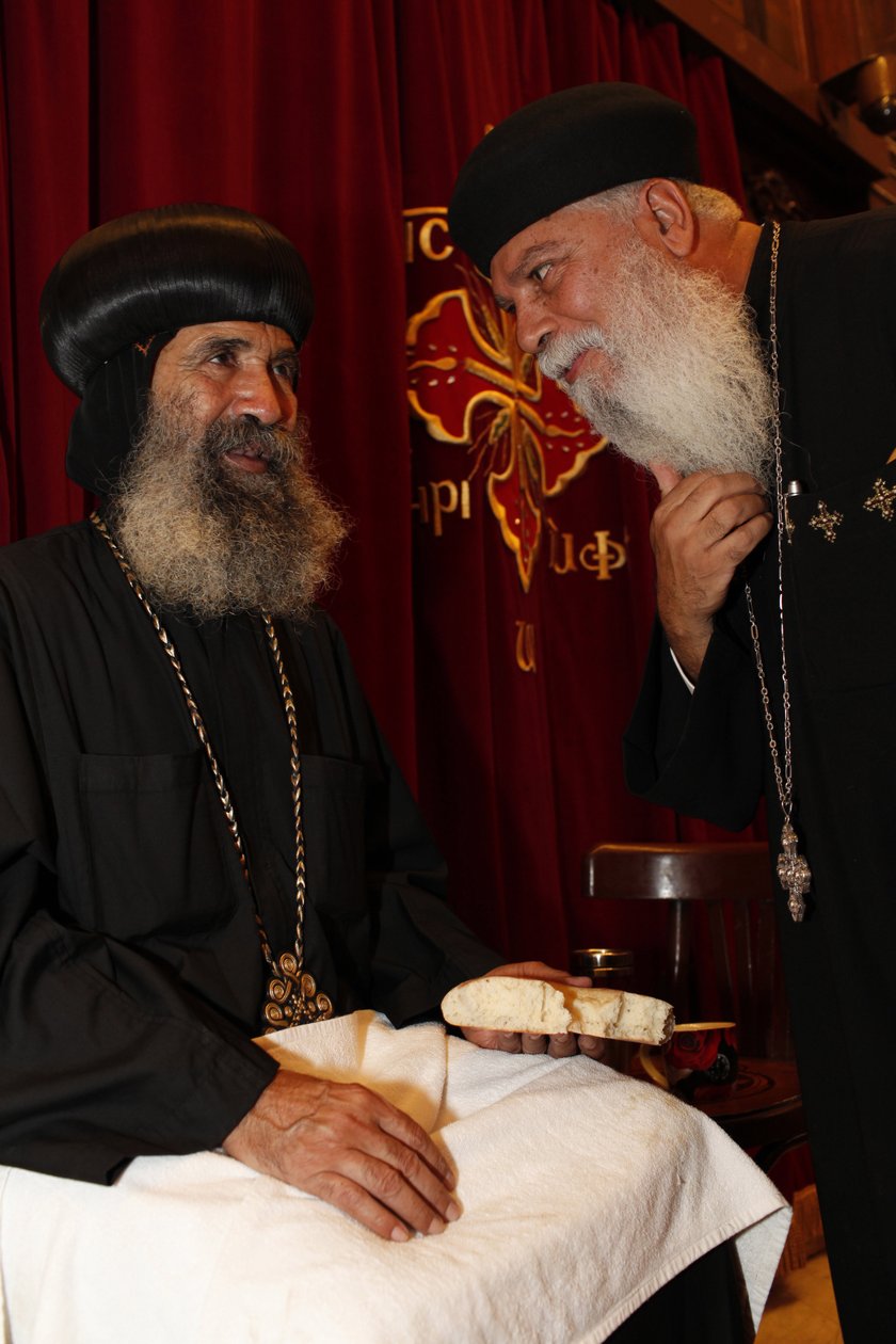 Kapłani w kościele koptyjskim Abbassiya Le Caire Egypte autorstwa Unbekannt