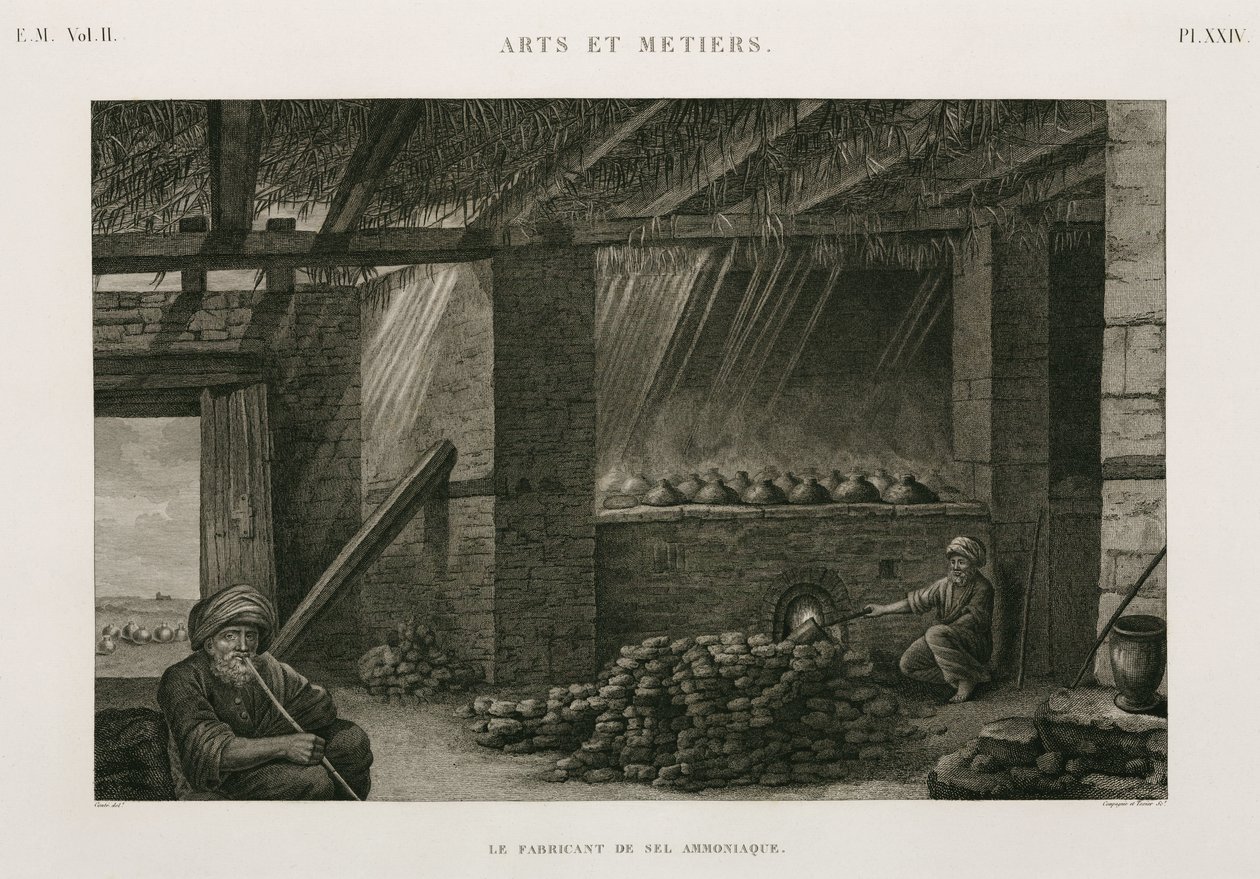 Proces, produkcja chemiczna soli amoniakalnej, Egipt, ok. 1798 r autorstwa Unbekannt