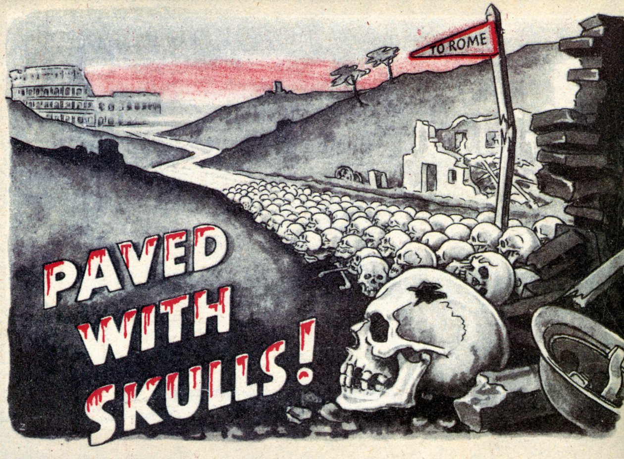 Propaganda. Do Rzymu. Wybrukowane czaszkami. 1940 autorstwa Unbekannt