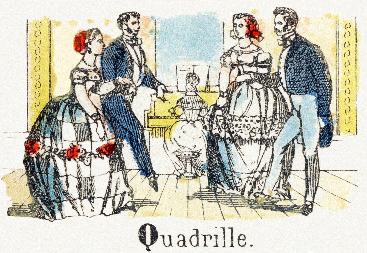 Q - Quadrille - Child Entertainment Alphabet c.1890 (litografia) autorstwa Unbekannt
