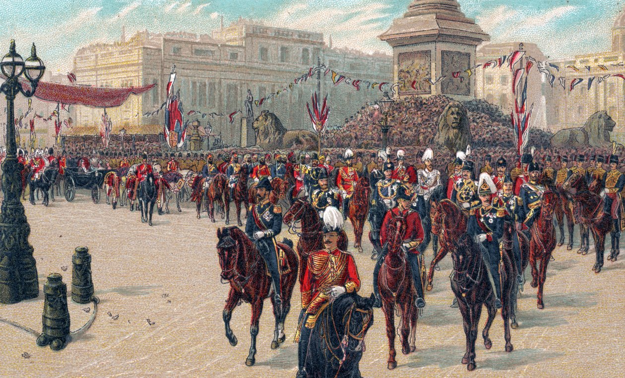 Angielska królowa Wiktoria - jubileuszowa procesja Jej Królewskiej Mości autorstwa Unbekannter Künstler