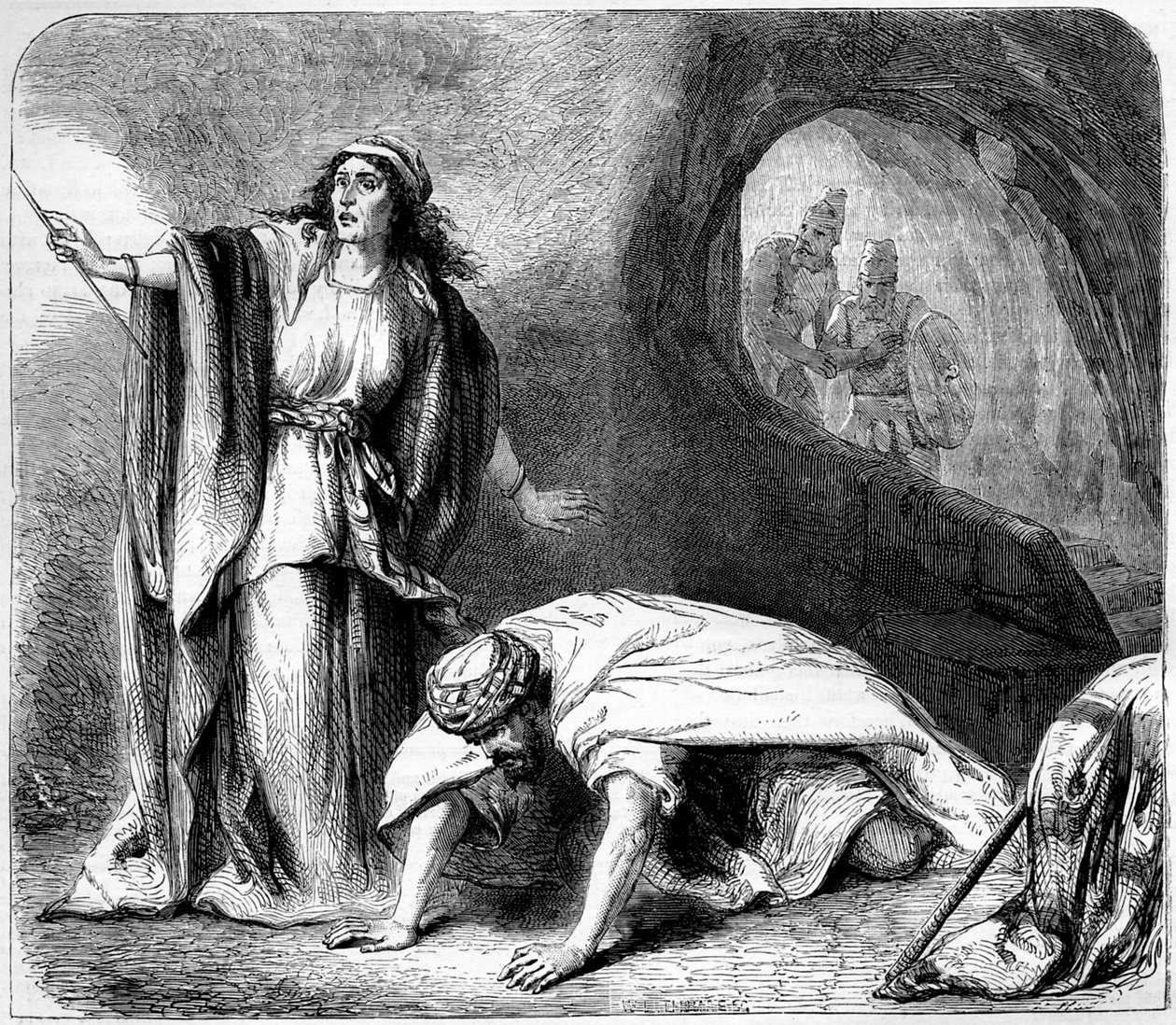 Wskrzeszenie Samuela przez wiedźmę z Endor - Biblia autorstwa Unbekannter Künstler