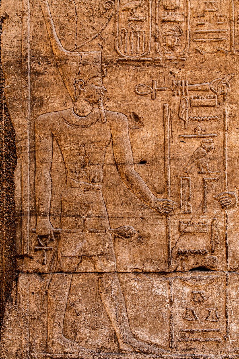 Relief, Świątynia Karnak, Luksor, Teby, Egipt, Afryka (zdjęcie) autorstwa Unbekannter Künstler
