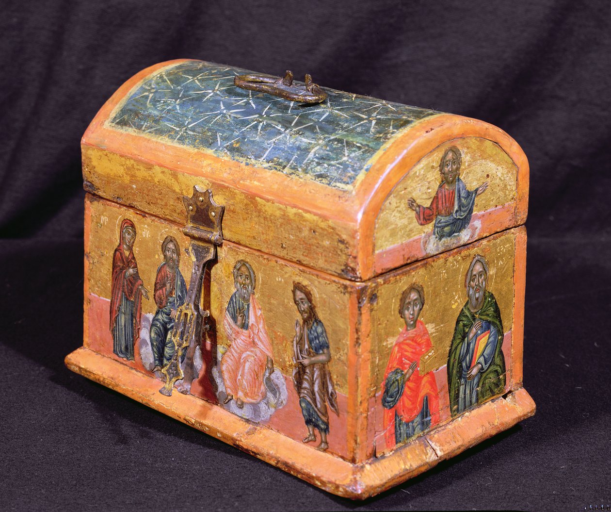 Relikwiarz lub Chrismatory, Wyspy Greckie, ok. 1700 (tempera na drewnie) autorstwa Unbekannt