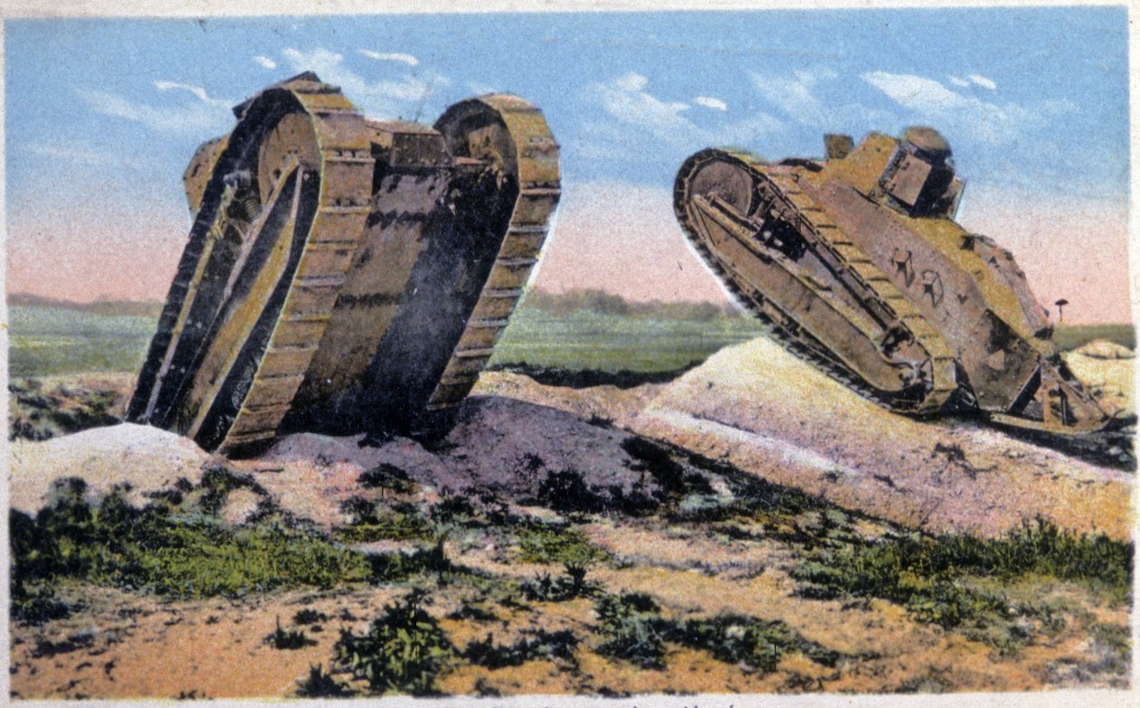 Czołgi Renault, ok. 1910 r. (pocztówka) autorstwa Unbekannter Künstler