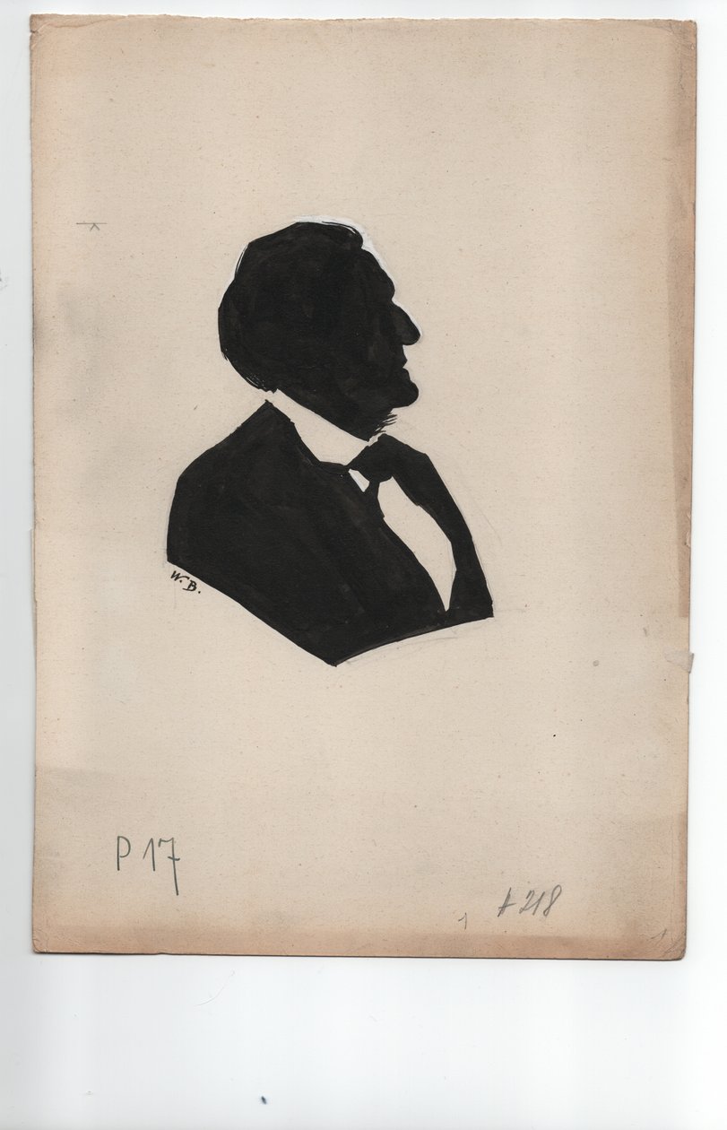 Richard Wagner (1813-1883) ok. 1850, sylwetka) autorstwa Unbekannter Künstler