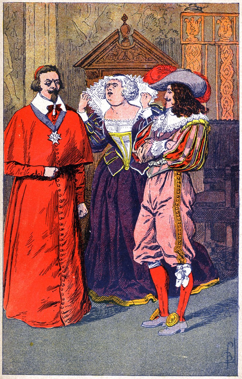 Richelieu, Marie de Medicis, Ludwik XIII, ok. 1910-20 (ilustracja) autorstwa Unbekannter Künstler