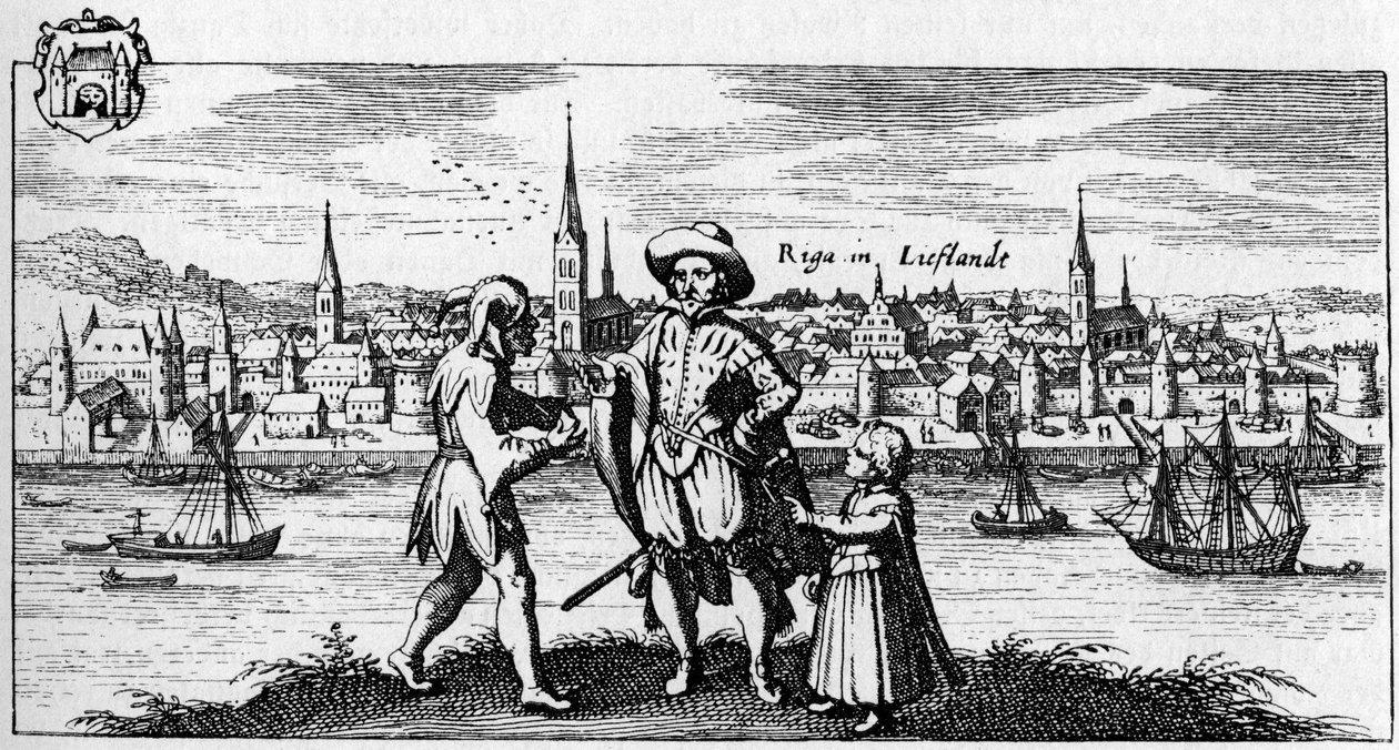 Ryga - widok na miasto nad brzegiem Dźwiny, ok. 1700 r. autorstwa Unbekannter Künstler