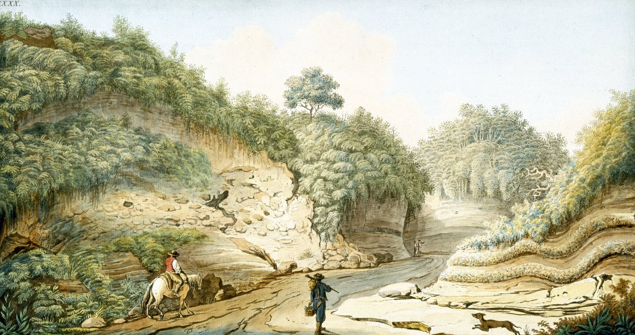 Droga prowadząca z Groty Pausilipo do Pianura, Królestwo Neapolu, ok. 1767 r autorstwa Unbekannter Künstler