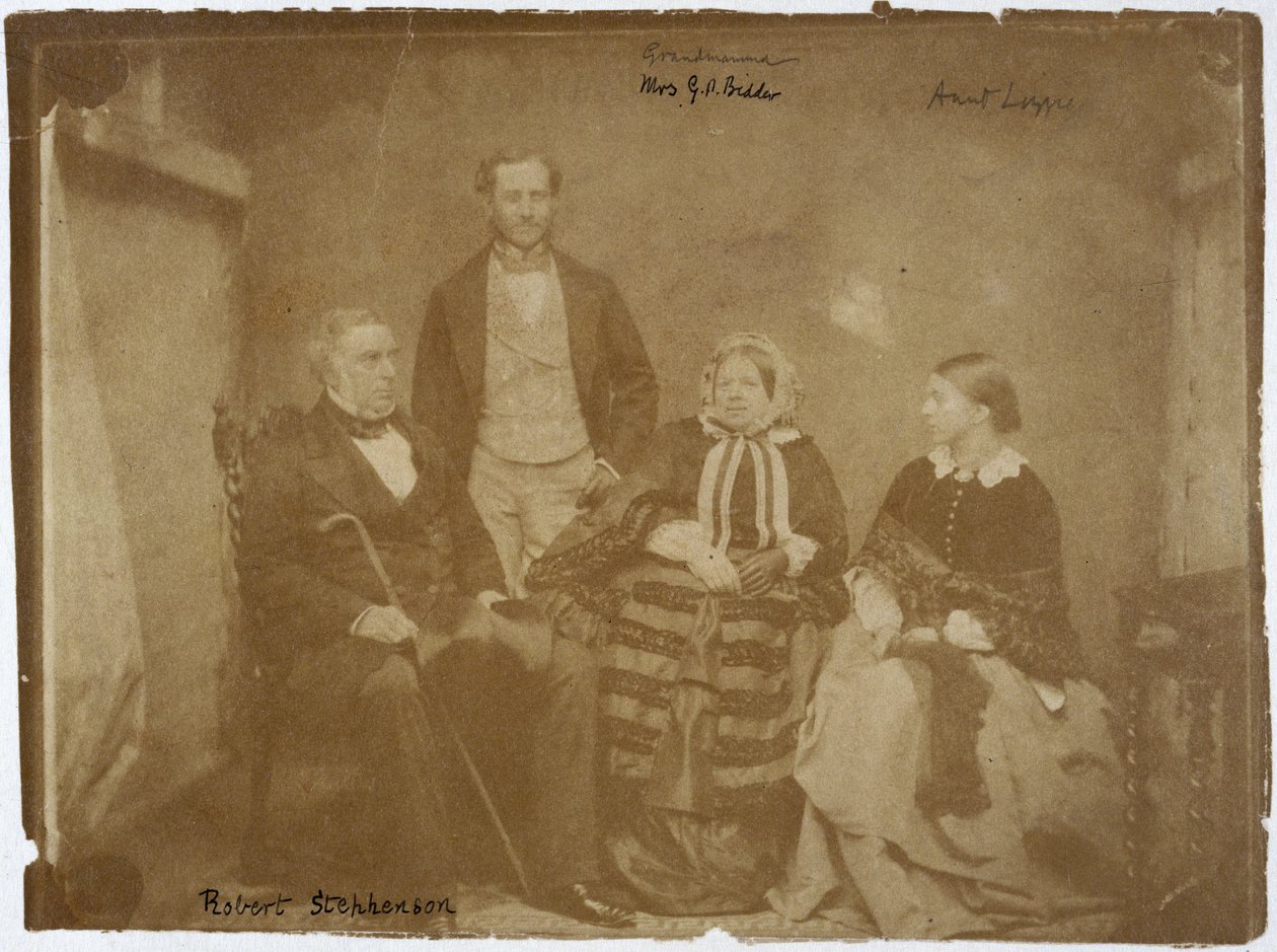 Robert Stephenson, angielski inżynier mechanik i budowlany, z rodziną, ok. 1850 r. autorstwa Unbekannt
