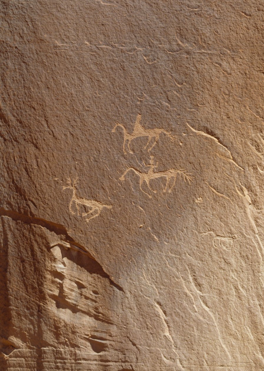 Ryciny naskalne, Ledge Ruin, Canyon de Chelly National Monument, Arizona, USA autorstwa William M. Timlin