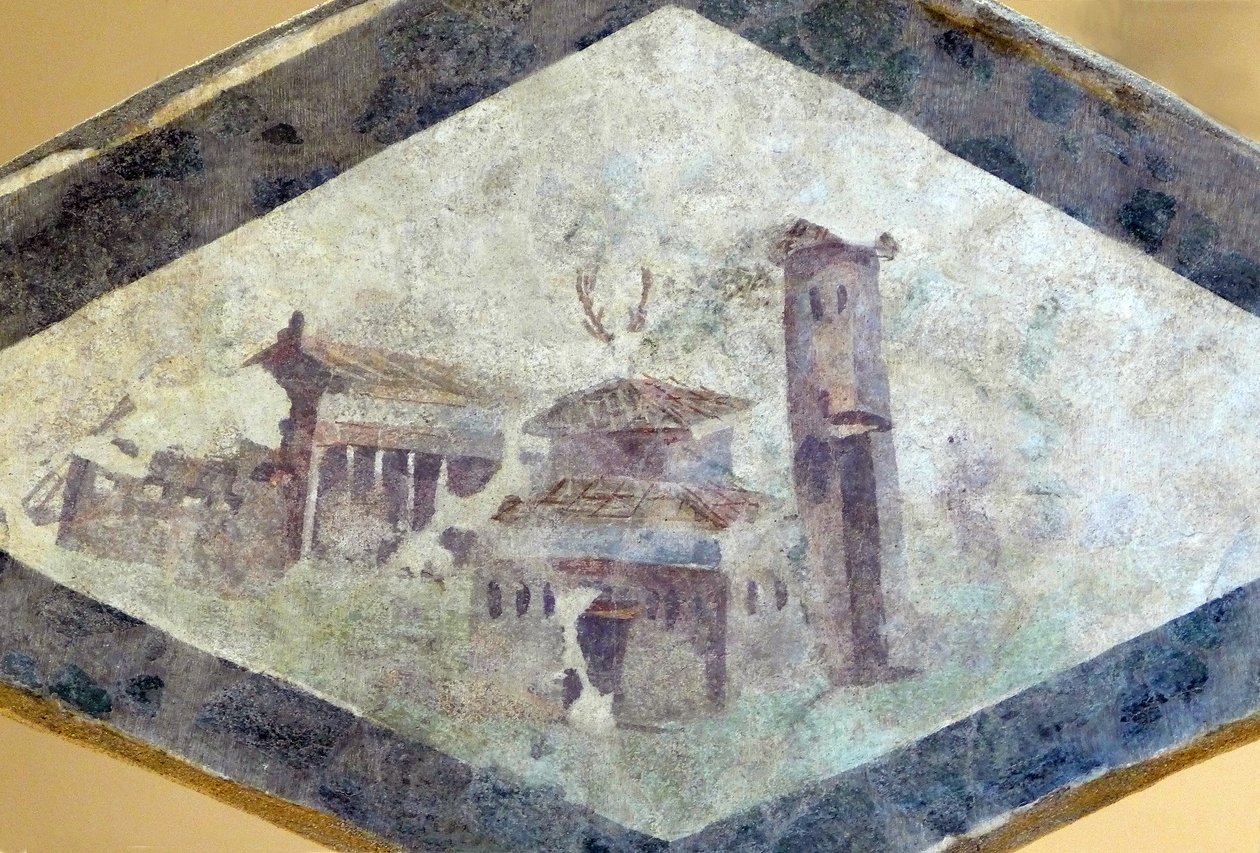 Willa rzymska, fresk Domus de la Lombarde, Narbonne, ok. 200 r. (fresk) autorstwa Unbekannter Künstler