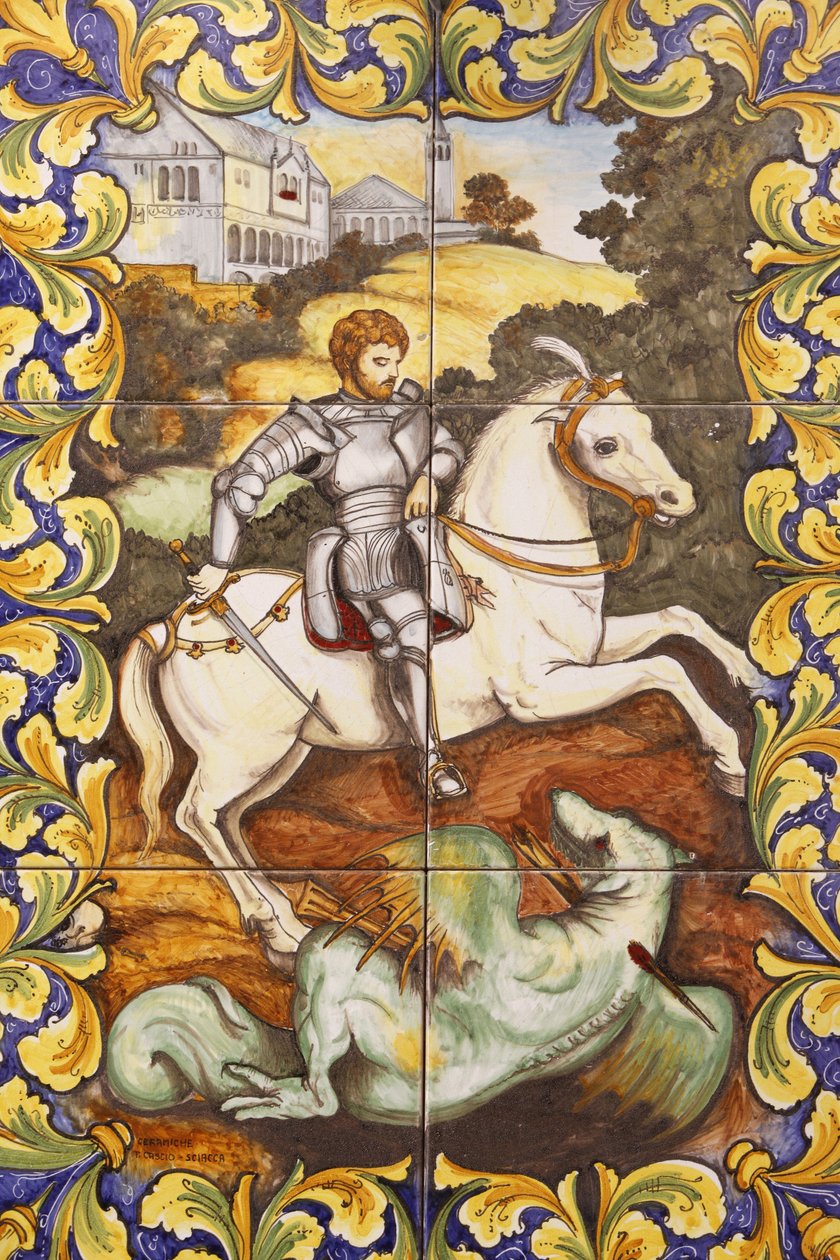 Saint-George zabija smoka, Malte autorstwa Unbekannt
