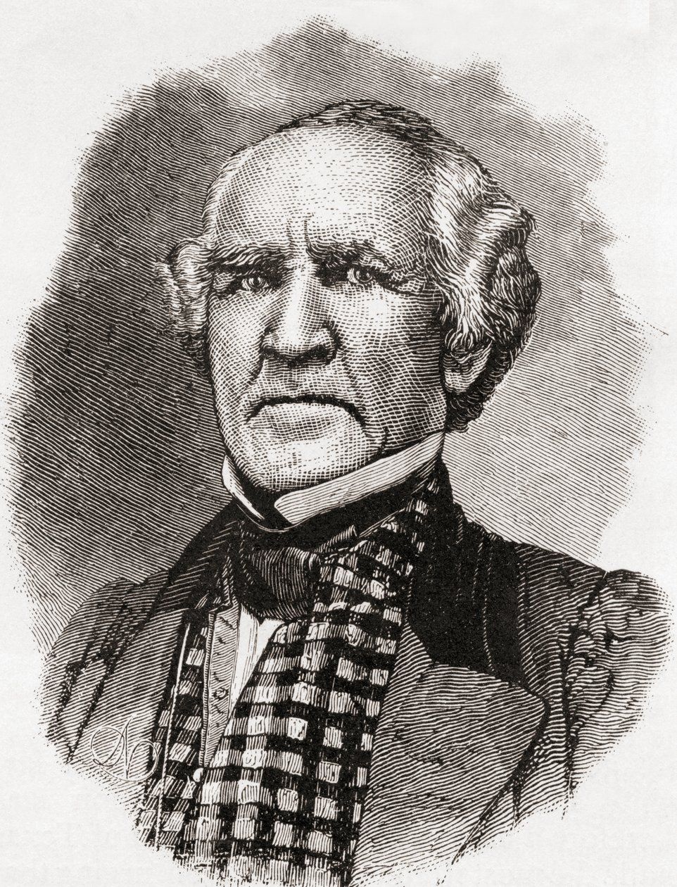 Samuel „Sam” Houston, z The Century Magazine, opublikowany 1887 (grawerowanie) autorstwa Unbekannt