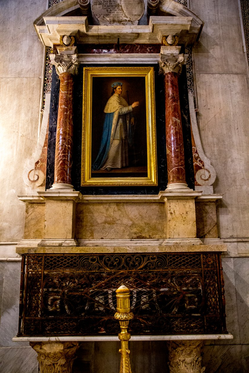 Katedra Santa Maria Nuova, Monreale, Sycylia, Włochy. Ołtarz św. Ludwika. Obraz św. Ludwika autorstwa Giaconii. (zdjęcie) autorstwa Unbekannt