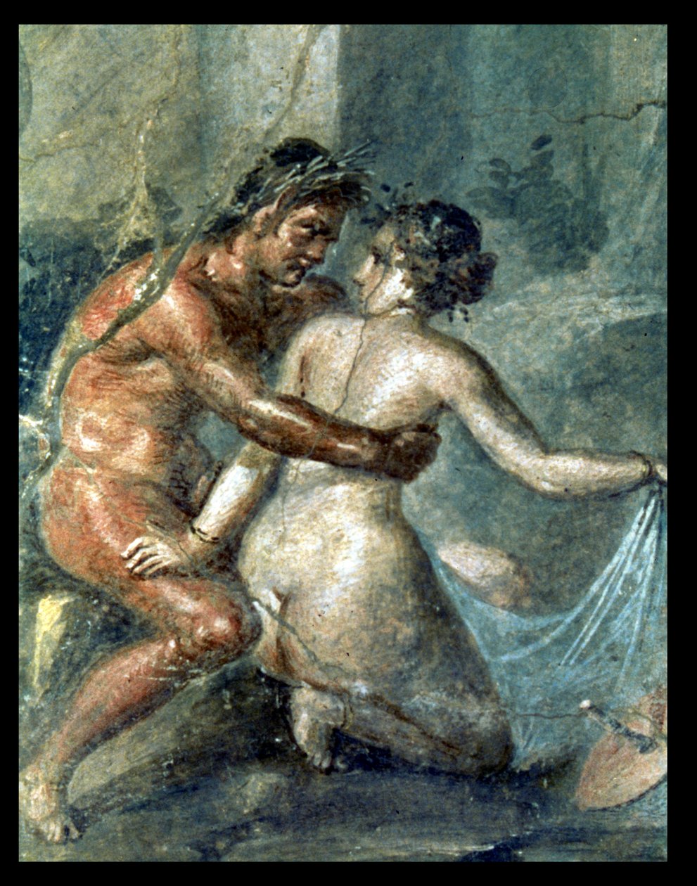 Satyr i Maenad, fragment malowidła ściennego w Pompejach autorstwa Unbekannter Künstler