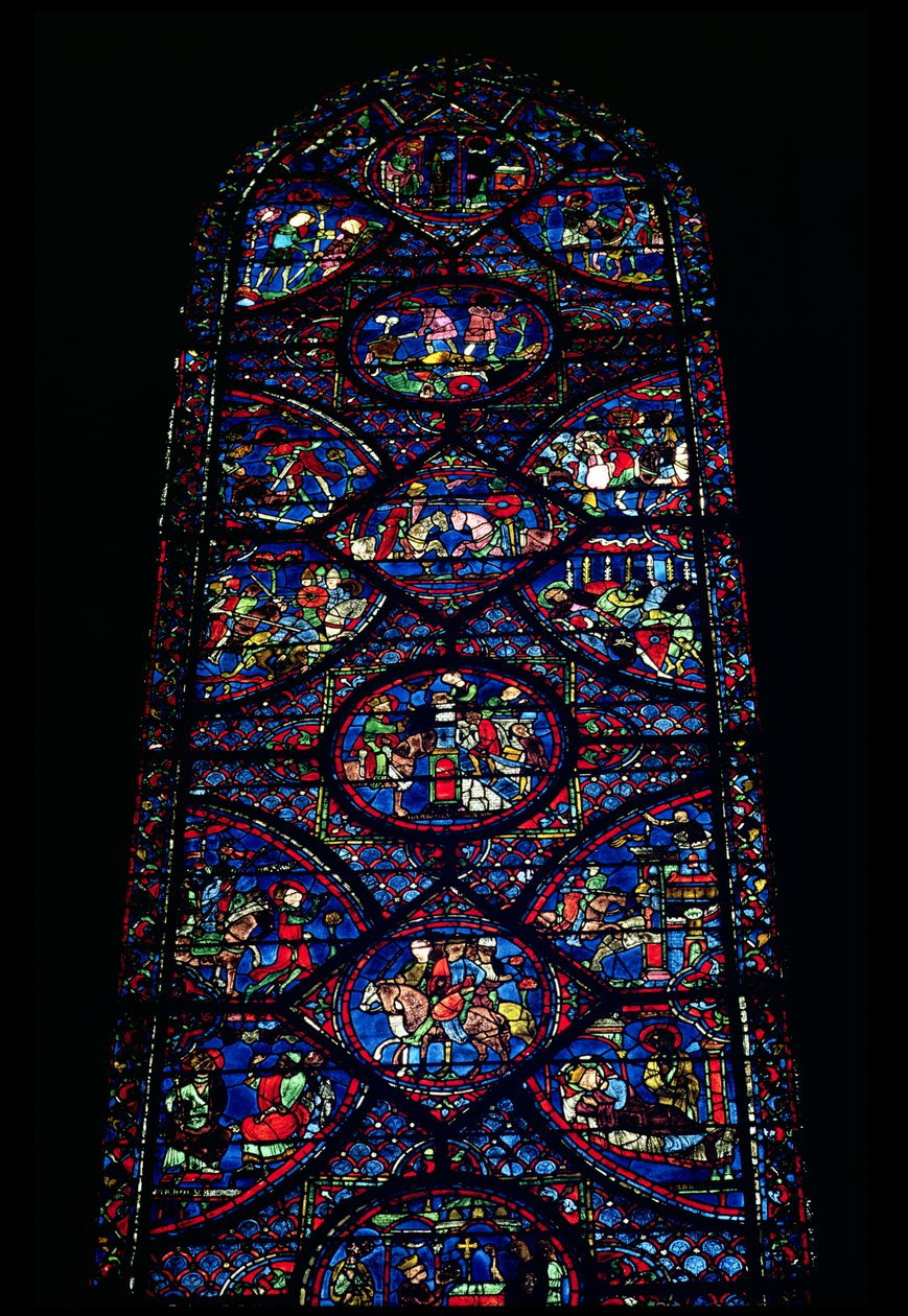 Sceny z życia Karola Wielkiego (747-814) z ambulatorium, ok. 1215-35 (witraże) (zob. też 98071) autorstwa Unbekannt