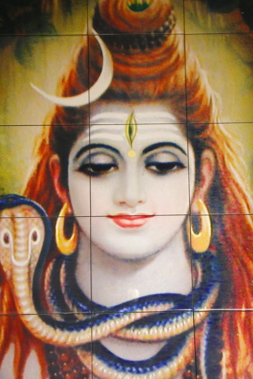 Świątynia hinduska Shree, Leicester. Mozaika Shiva. Zjednoczone Królestwo autorstwa Unbekannt
