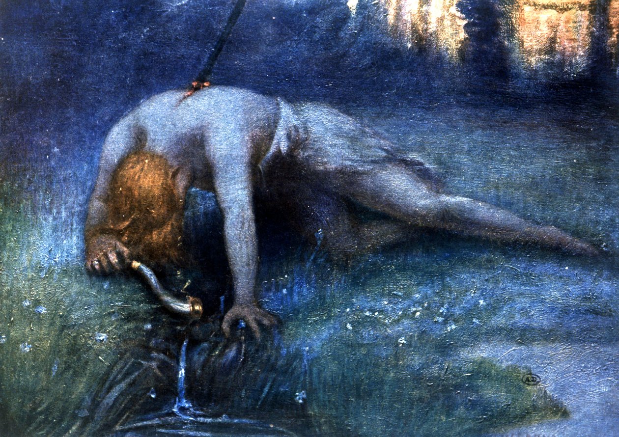 Śmierć Zygfryda (opera Wagnera), początek XX wieku (ilustracja) autorstwa Unbekannter Künstler