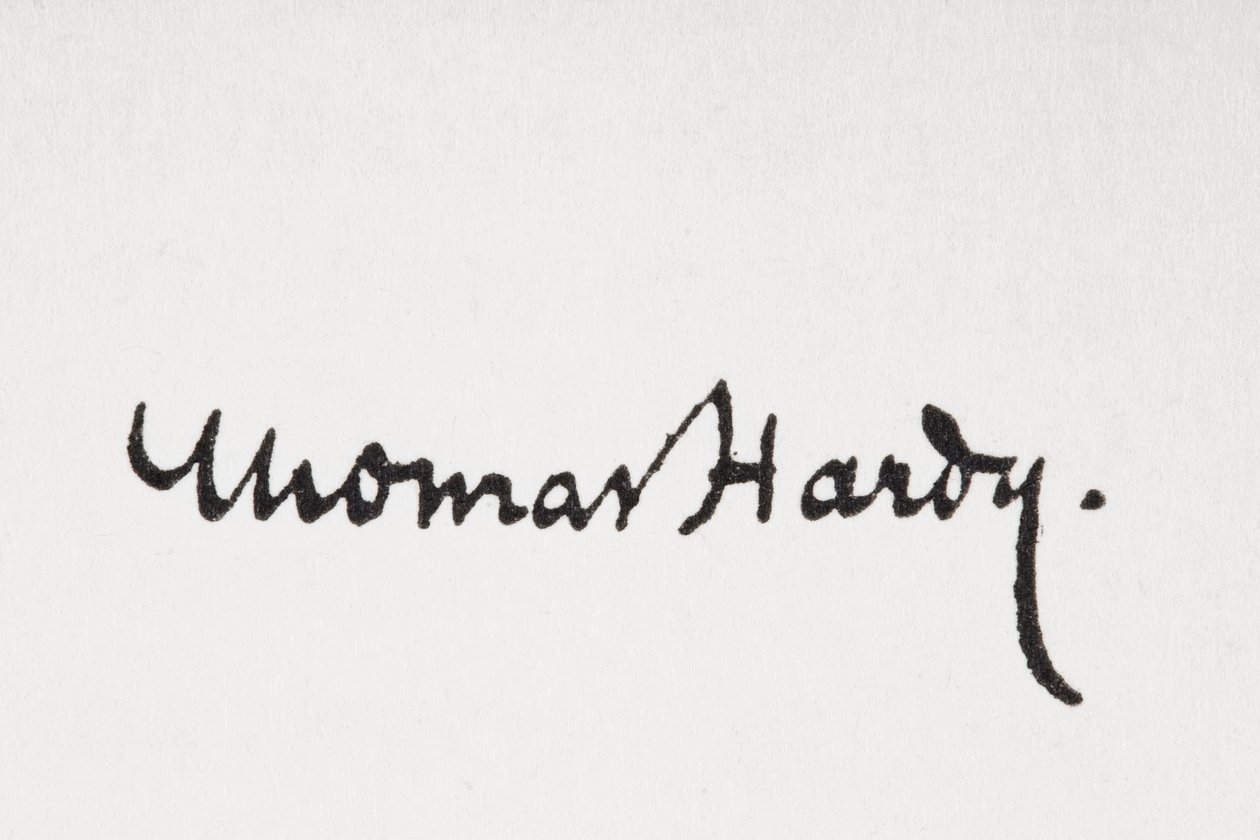 Podpis autora Thomas Hardy, z Księgi króla Alberta, wydanej w 1915 r. (lito) autorstwa Unbekannt