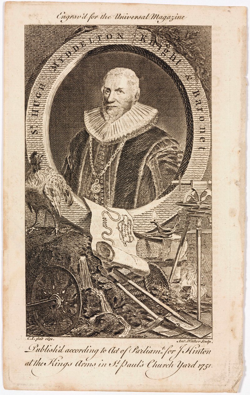 Sir Hugh Myddelton, walijski złotnik i inżynier, ok. 1620 r. autorstwa Unbekannt