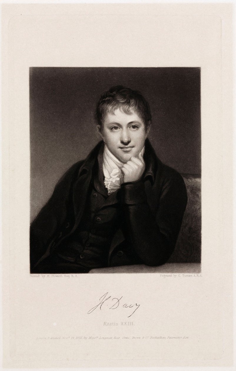 Sir Humphry Davy, angielski chemik autorstwa Unbekannt