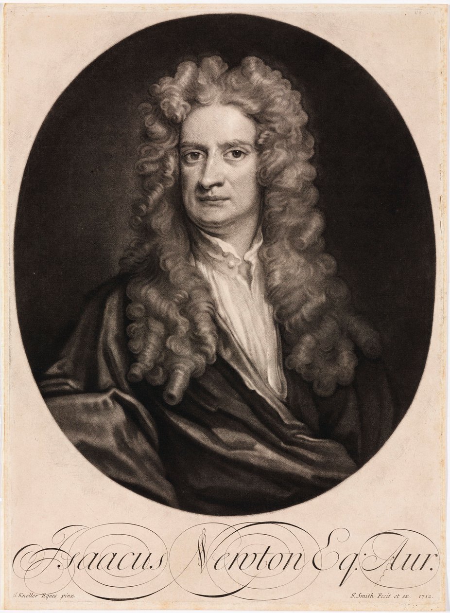Sir Isaac Newton, angielski matematyk i fizyk autorstwa Unbekannt